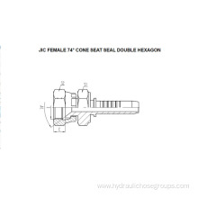 JIC Female 74° Cone Double Hexagon 26711D